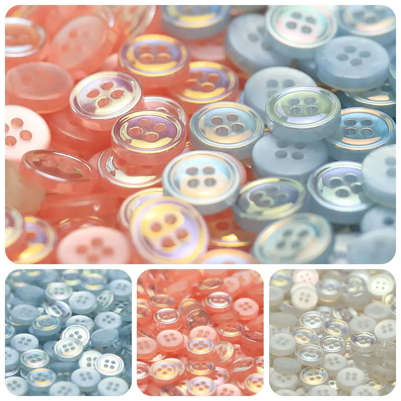 10/20 قطعة 11 مللي متر أزرار الراتنج AB الملونة 4 ثقوب زر مستدير اليدوية DIY بها بنفسك لوازم الخياطة الملابس والاكسسوارات قمصان الديكور