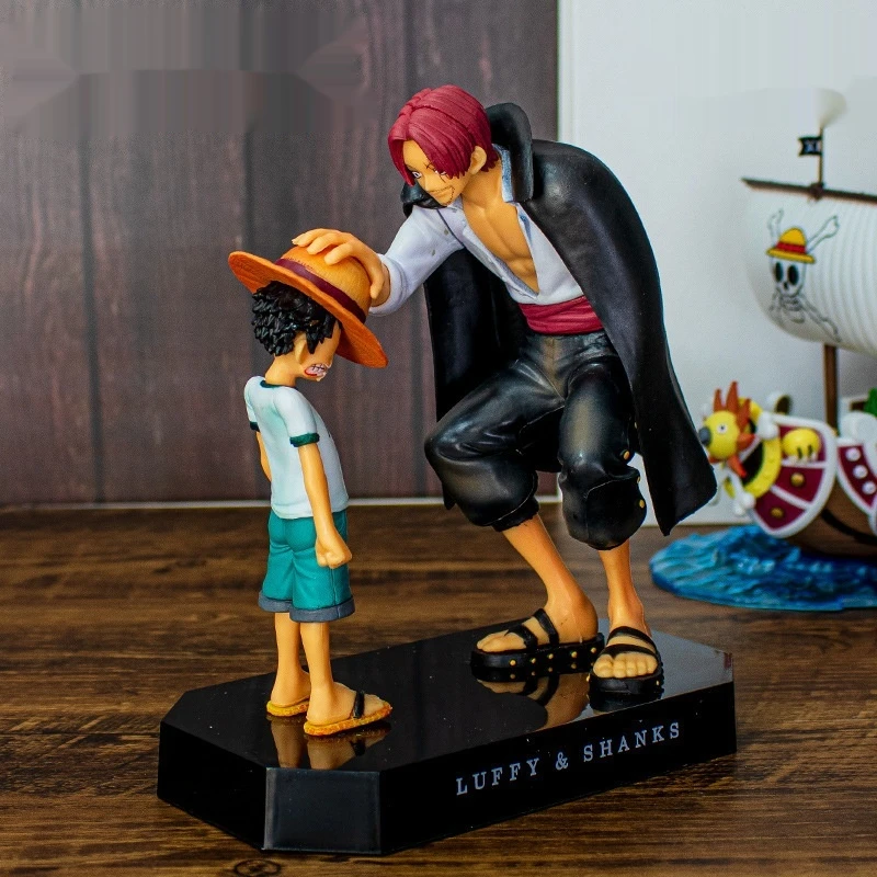 

Shanks Touches Hands On Monkey D Luffy Hand Made Peripheral Car Model Ornament Anime Animation Action Doll Birthday Christm Gift