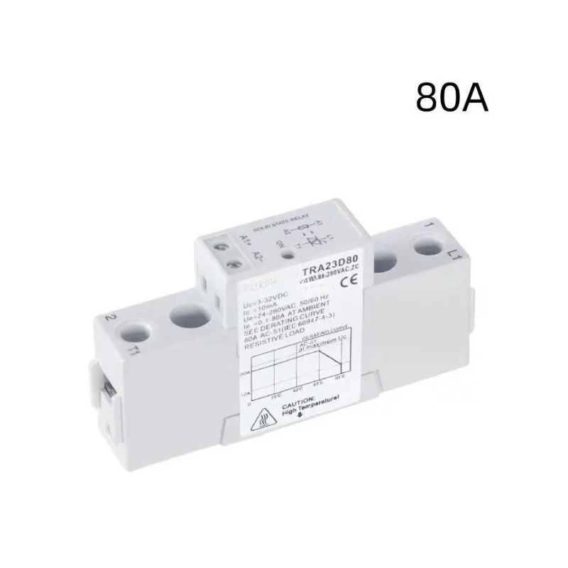 80A Mini Semiconductor Solid State Relay 5V 12V 24VDC Input Output 42-480VAC Voltage SSR Relay Module & Board DC AC