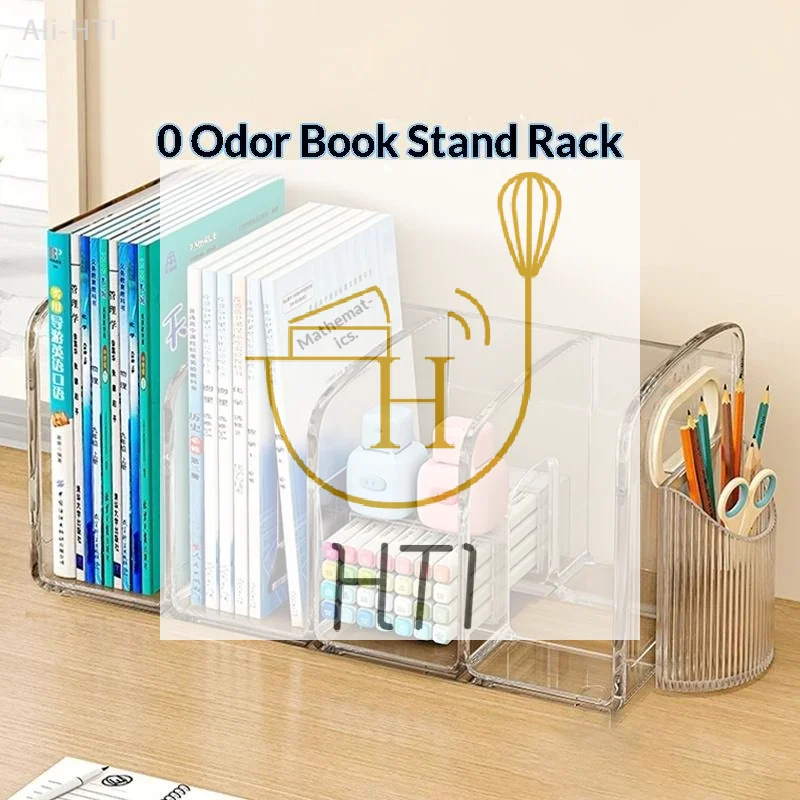 4 Compartment Clear Acrylic File Organizer Desktop Magazine Holder With Handle For Office Home
