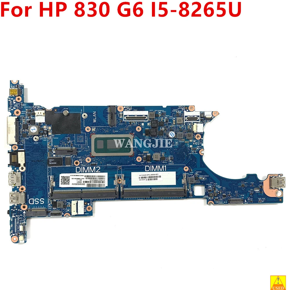 100% Travailler Pour HP Elitebook 830 G6 Utilisé Ordinateur Portable Carte Mère L60634-001 L60634-601 Avec I5-8265U CPU 6050A3022401