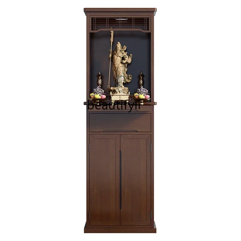 

Offering table Shentai solid wood Buddha cabinet new Chinese vertical cabinet offering table modern and simple Shentai cabinet