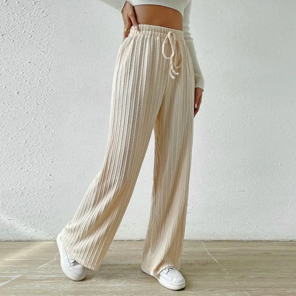 

Wide-leg Casual Trousers Comfortable Women's Drawstring Sweatpants with High Waist Wide Leg for Breathable Loose Fit for Casual