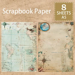 8 Sheets A5 Size Navigation Notes Can Be Filled In Background Vintage Grunge Journal Planning Scrapbooking