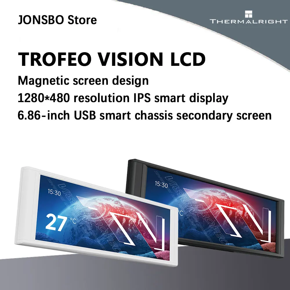 

Thermalright TROFEO VISION LCD 6.86-inch full-color display USB smart case secondary screen 1280*480 resolution magnetic design