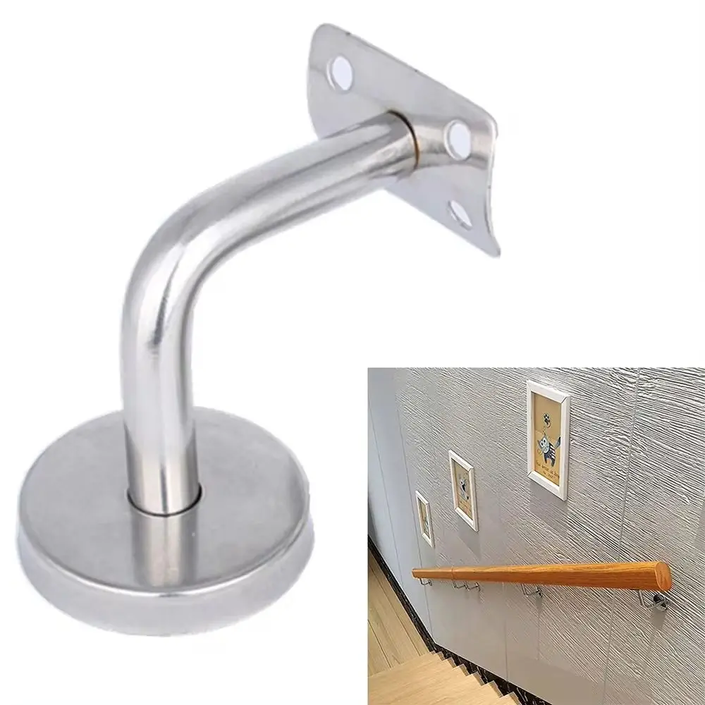 1Pcs Wall Support Handrail Bracket Stainless Steel 60x60mm Hand Rail Holder Home Decoration Accessories Stair Railing Guardrail