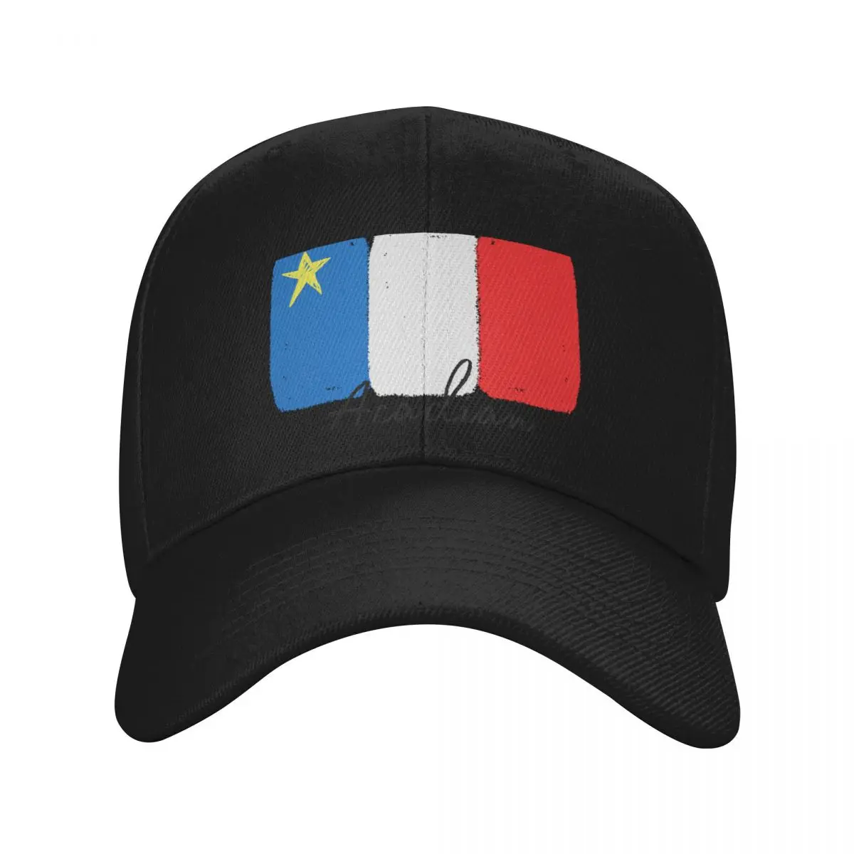 

Acadian Flag (Painted Style with Acadian text) Baseball Cap sailor cap for men Hip Hop Icon Luxury Brand Women Caps Men's