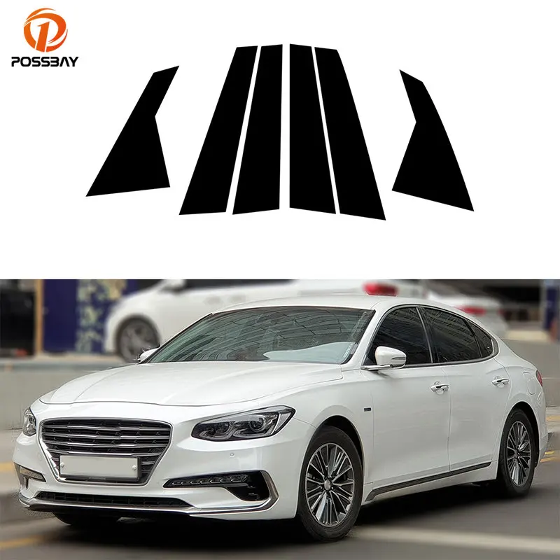 

For Hyundai Azera/Grandeur（IG）2018-2021 Car Glossy Piano Black Pillar Posts Door Trim Decal Cover Exterior Accessories