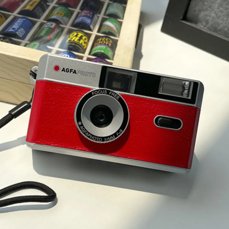 كلاسيك كاميرا Agfa الجديدة غير القابل للتصرف ريترو فيلم كاميرا فيلم كذبة مع فلاش 135 نقطة وتصوير فيلم الكاميرا للهدايا