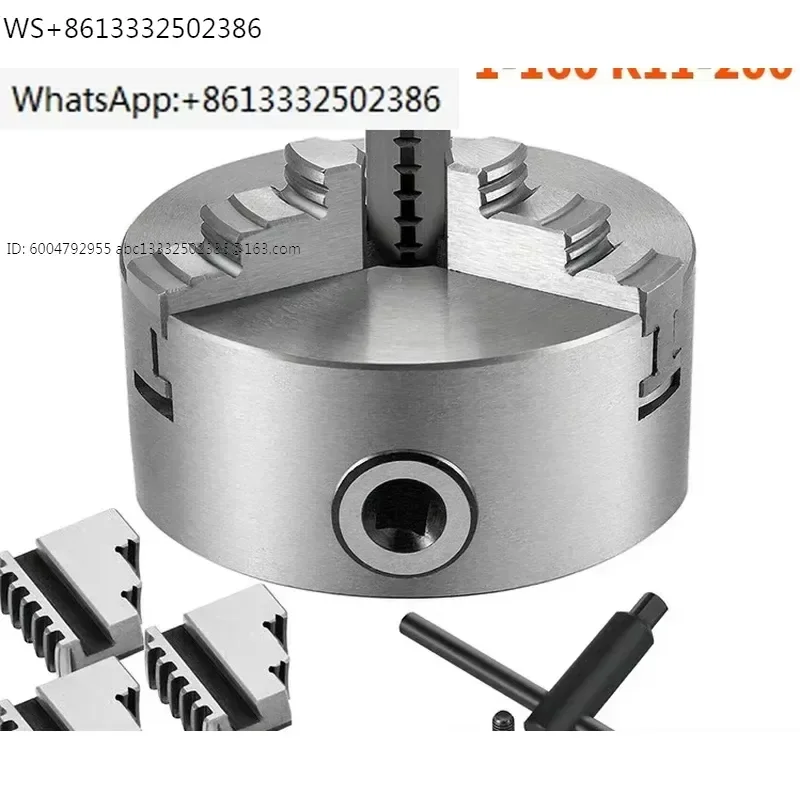 K11 Lathe Chuck 3 Jaws Manual Self-Centering K11-100 K11-125 K11-160 K11-200 W/ Mounting Bolt for Grinding Milling Turning