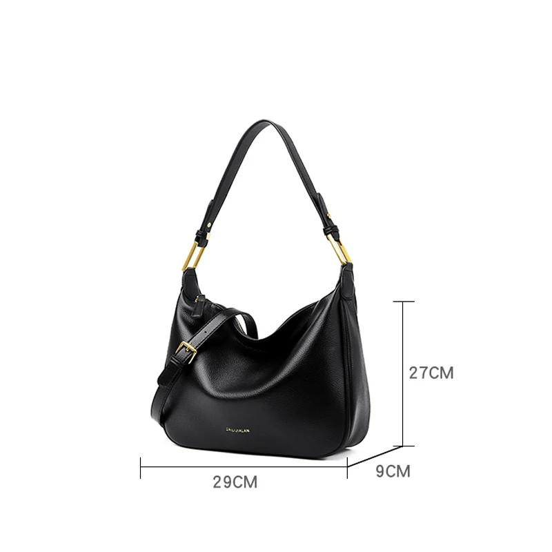 Bolso de mano de cuero suave para mujer, bolsa de hombro de gran capacidad, a la moda, Diagonal, de lujo