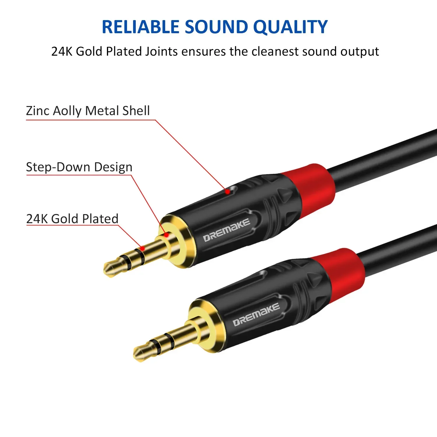 DREMAKE TRS 3.5mm kabel Audio dodatkowy Adapter wejściowy z męskiego na męskie przewód AUX do słuchawek głośnik samochodowy do domu stereo