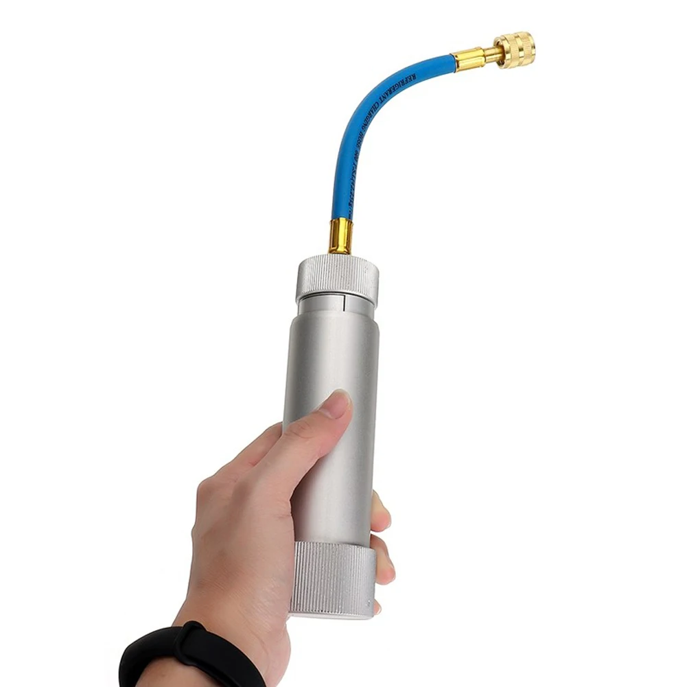 

R134A Liquid Fuel Injector 2Oz Auto Oil Dye Injector 1/4 Inch Sae Refrigerant Fluid Filler Tube for Vehicle Home Air Conditioner