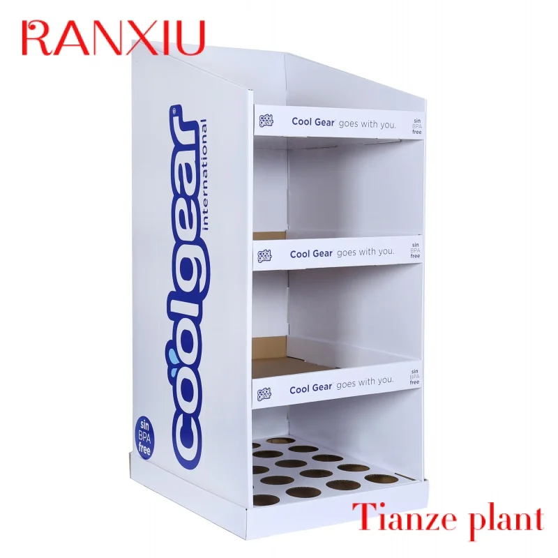 

CustomSupermarket Point of Sale Floor Standing Display Unit Tray 3 Shelves Standard Paper Display