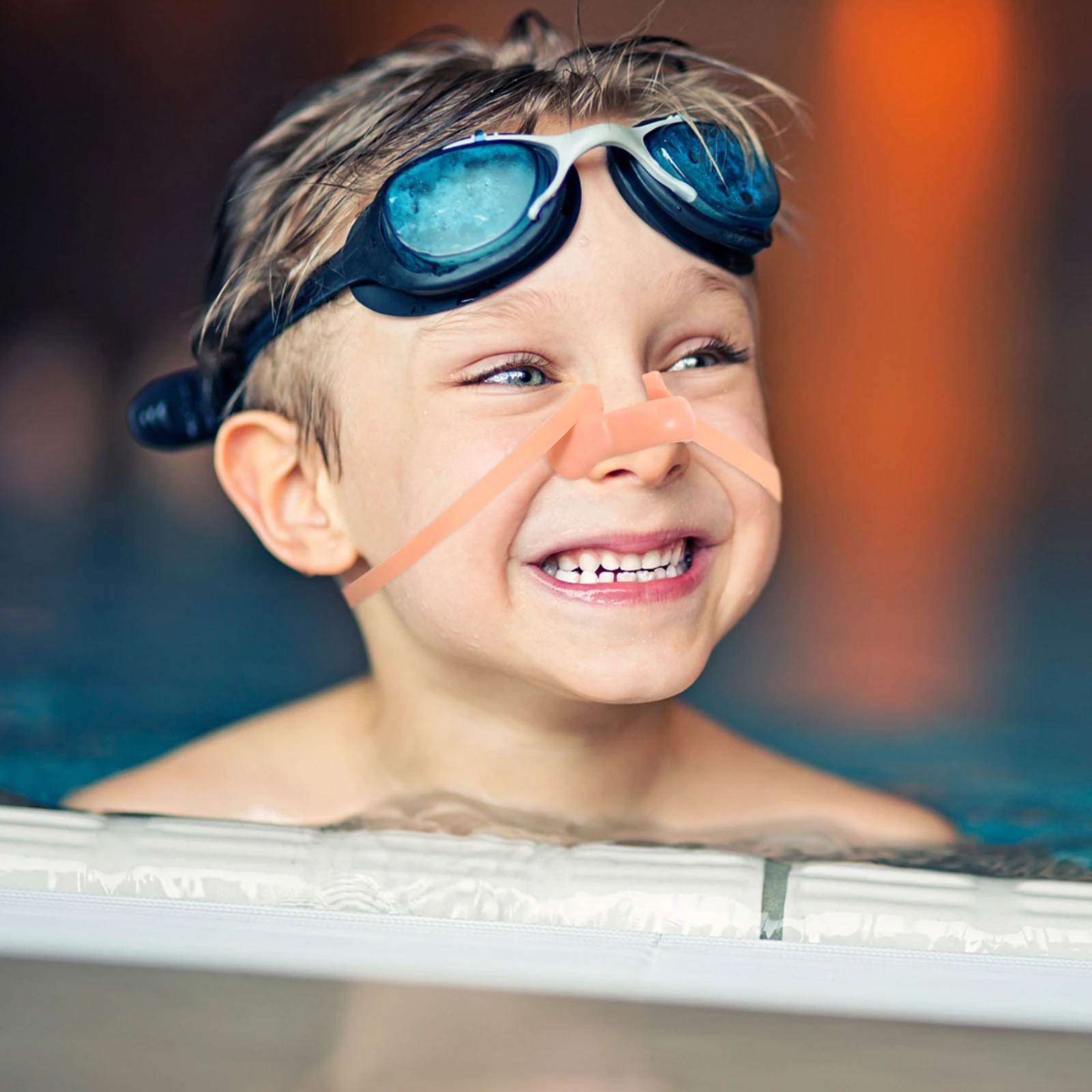 

12Pcs Durable Silicone Swimming Nose Clips With Elastic Strap For Kids And Adult Pool Activities