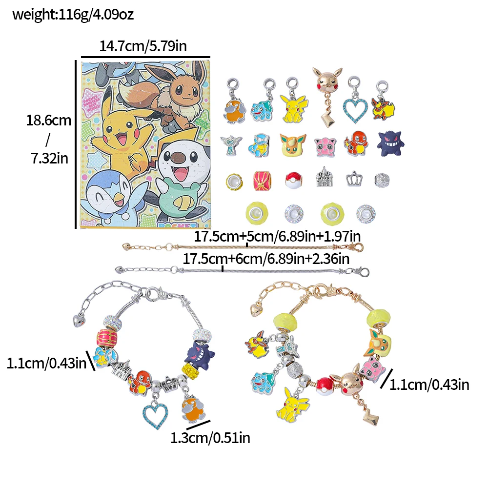 Creatieve Cartoon Pok é mon Serie DIY Kraal Accessoires Armband Blind Box Handgemaakte Sieraden Party Speelgoed Cadeau voor Kinderen