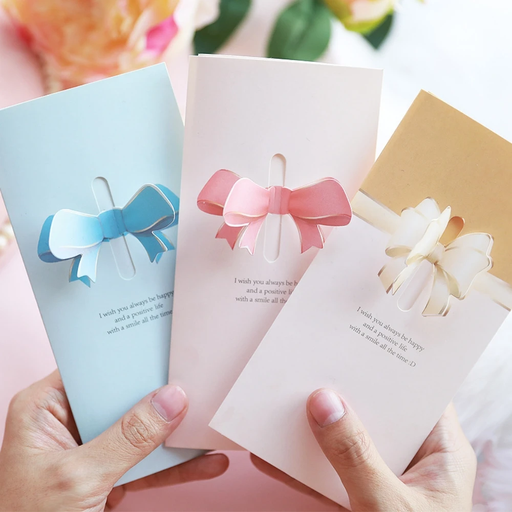 Blessing Greeting Cards, Wedding, Christmas, Birthday, Business Invitation, Folding Message Card, Thank You Card, 50Pcs