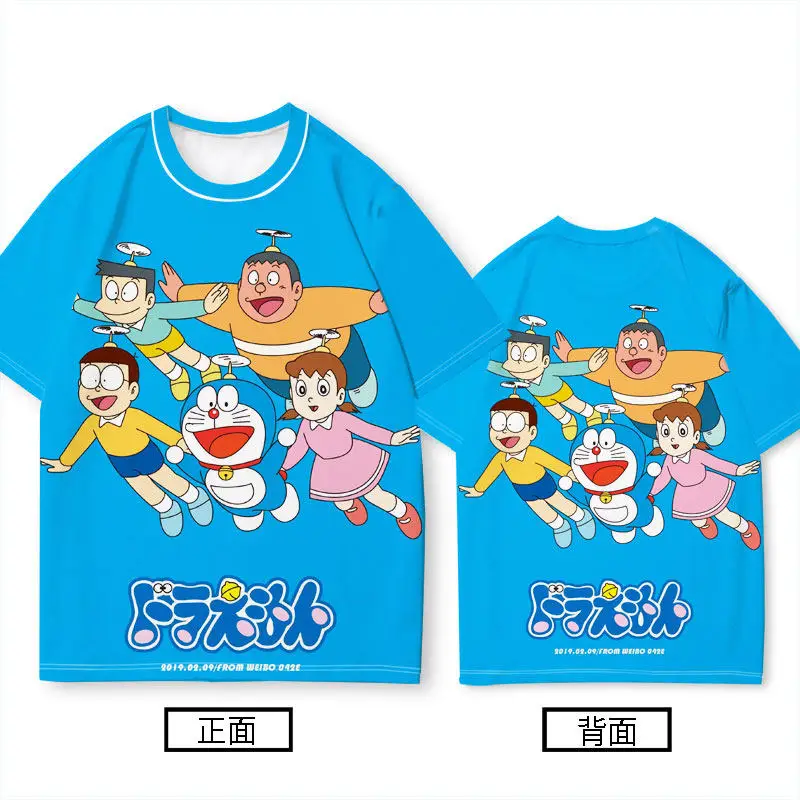 Camiseta Bandai 2026 de Verano, Nueva, con Diseño de Doraemon, Robot Gato Oso Grande, Transpirable, de Secado Rápido, Cómoda, para Padres e Hijos