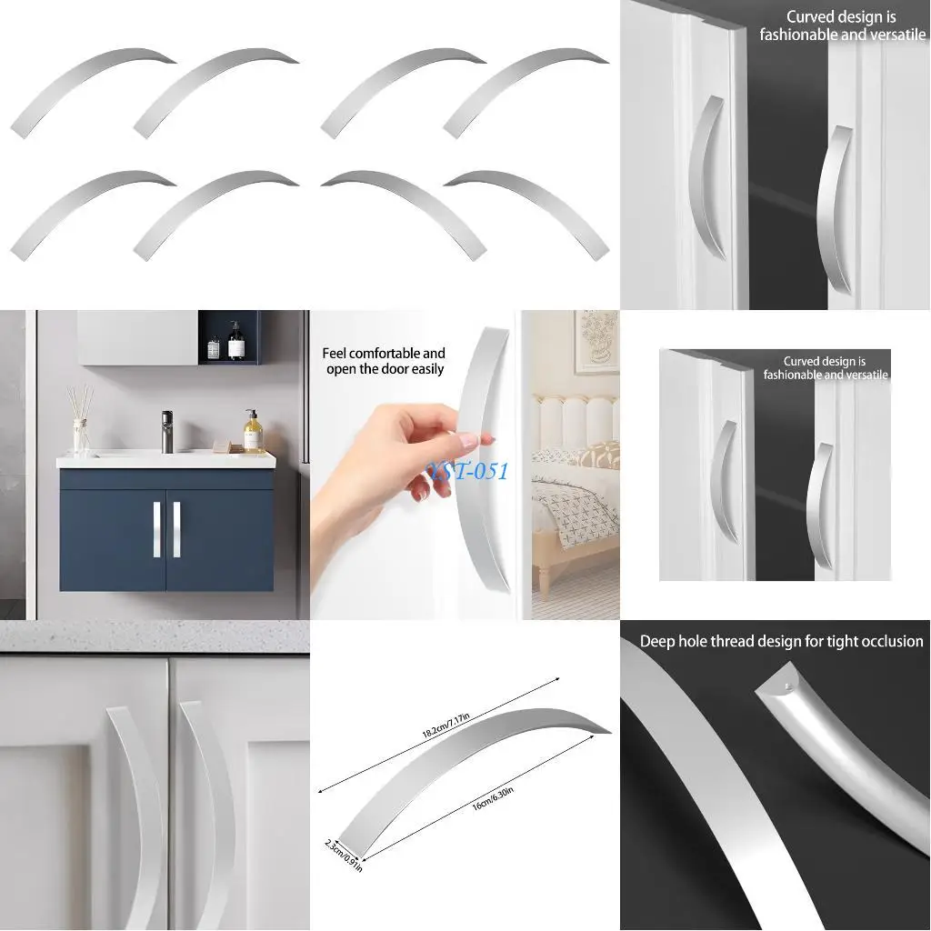 

E15A Drawer Pulls Aluminum Alloy Cupboard Handle Furniture Decorative Handle