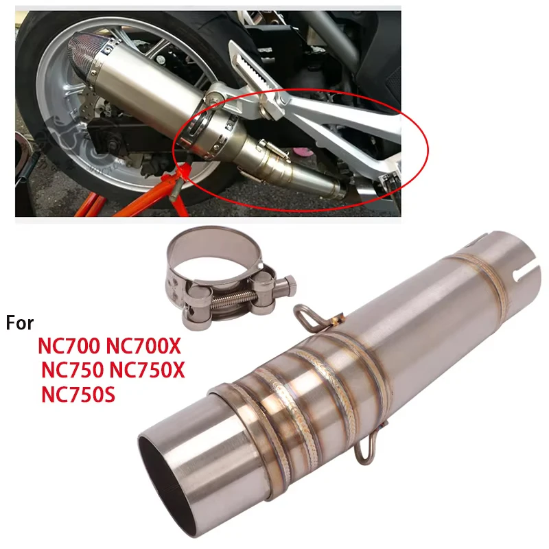 

Slip on For NC700 NC700X NC750 NC750X NC750S 2012 - 2023 Motorcycle Exhaust Muffler Middle 51mm Link Pipe Modified Escape Moto