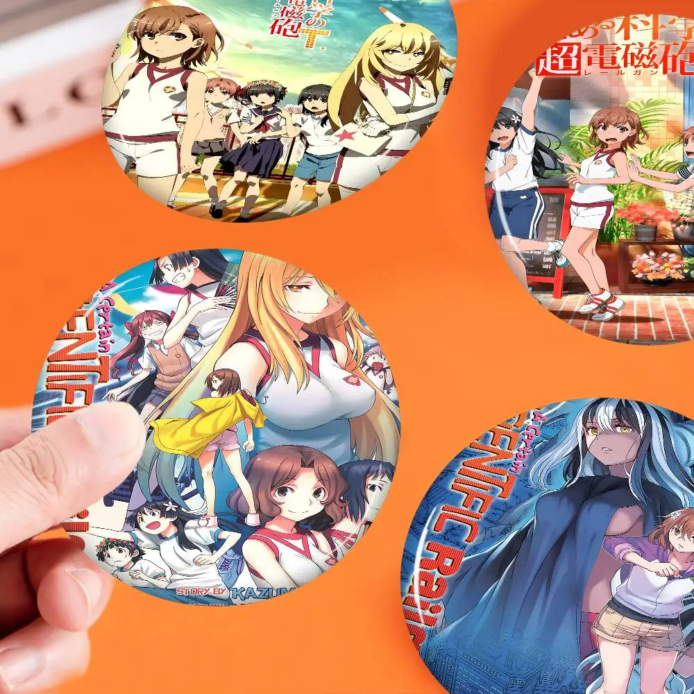 Anime A Certain Scientific Railgun 32/44/58mm Handmade Pin Round Brooches For Backpack Cothes Accessories Badge Hat Decoration