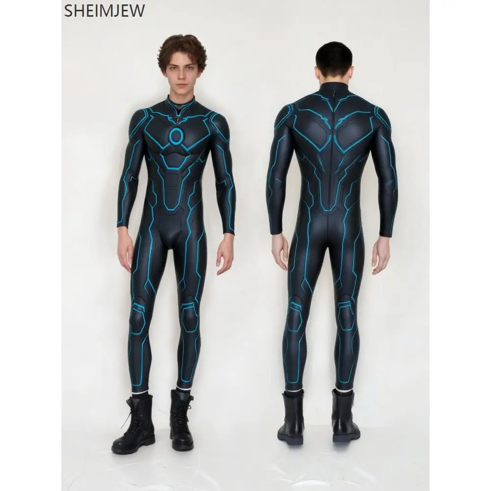 Halloween Mechanische Strumpfhosen Cosplay Herren Cyberpunk Gothic Roboter Strumpfhosen Zukunft Technologie Elektronische Coole Karneval Party Anzug