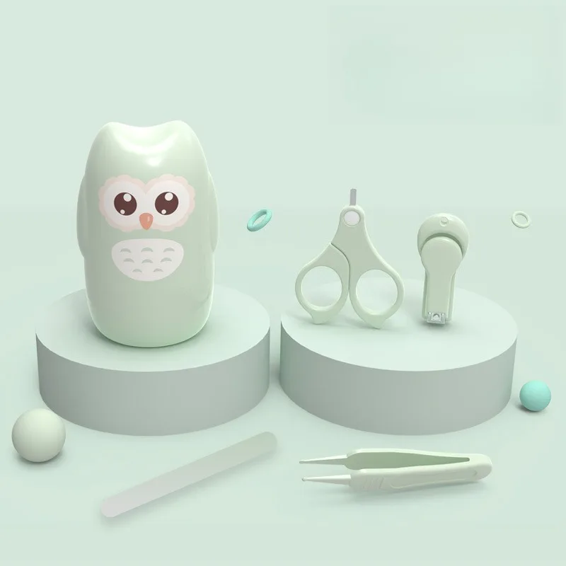 Children Manicure Kit Baby Nail Scissor Baby Nail Care Tool Set Kid Safe Portable Nail Clipper Trimmer File Tweezer with Box