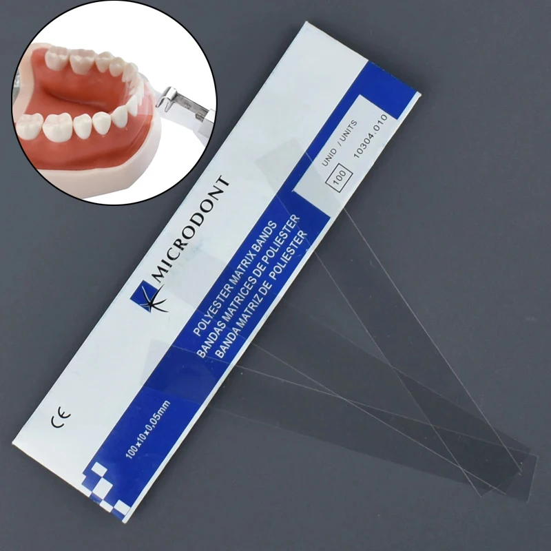 Dental Polyester Matrix Bands Dental Clinical Material Matrices Without Matrix Retainer Dentistry Clinical Consumables 100Pc/box