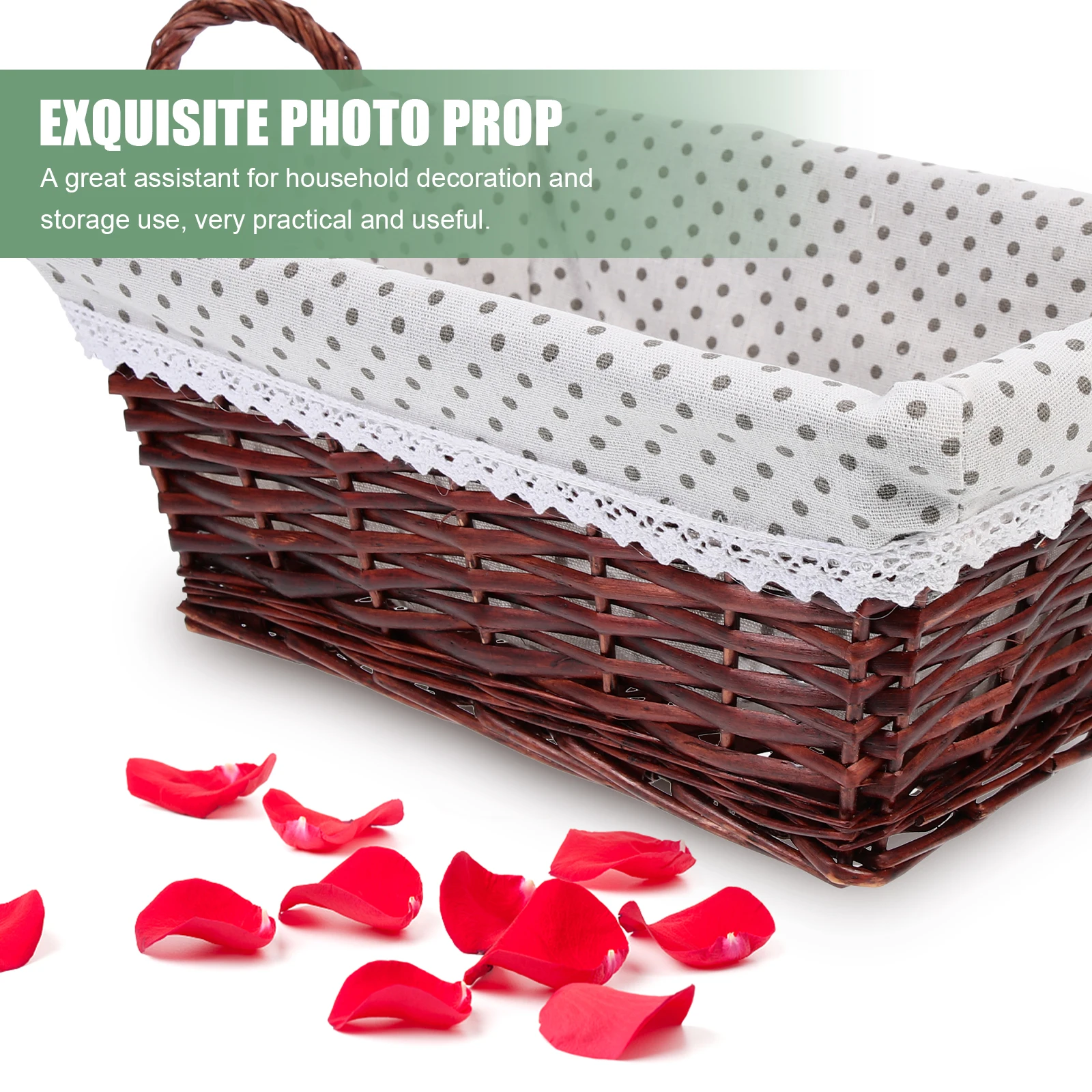 

Underwear Storage Basket Desktop Woven Storage Container with Liner Practical Container for Home Clothes Sundries