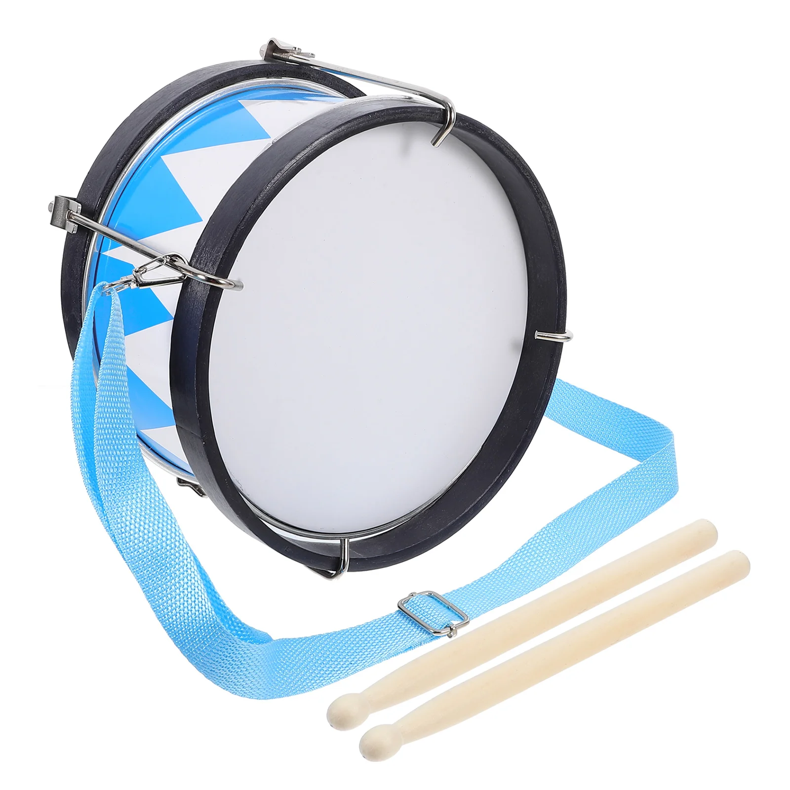 ของเล่นเด็ก Snare Drum เด็กวัยหัดเดิน Percussion เครื่องดนตรีสีฟ้า Drumsticks เด็ก