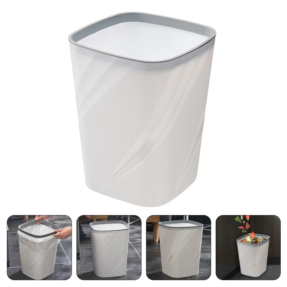 

Household Garbage Can ABS Stylish Trash Can Suitable for Home Office Bedroom Multipurpose Waste Container Garbage Bucket