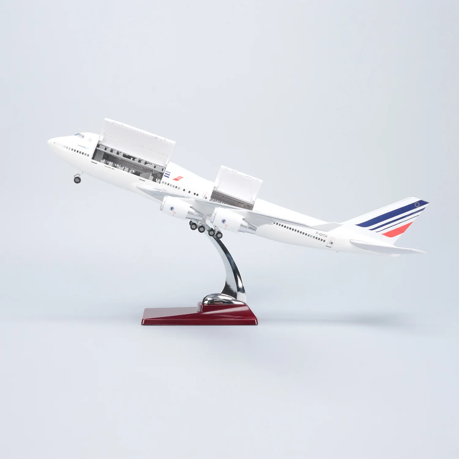 47cm 1/150 Scale Air France B747 Resin Diecast Airplane Model Kit Cabin Door Openable For Aviation Souvenir Gift or Collection