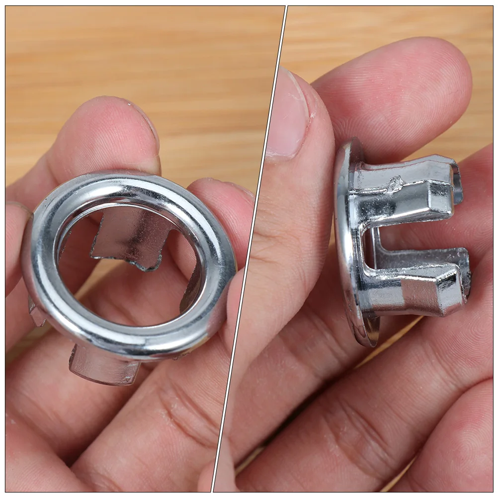 20pcs Overflow Ring for Sink Basin Bathroom Kitchen Accessories Hollow Edge Smooth Non Scratch Easy Install Drain Plug