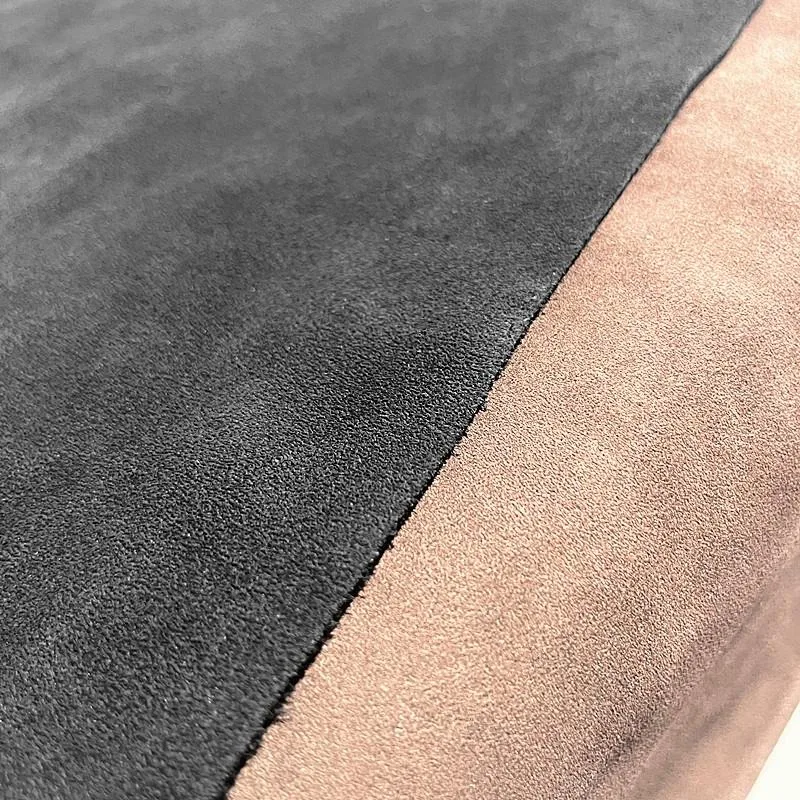 جلد البقر الصوفي على الوجهين، جلد طبيعي، سترة جلدية سوداء من جلد الغزال، أحذية داخلية، قماش مضاد للصوف.