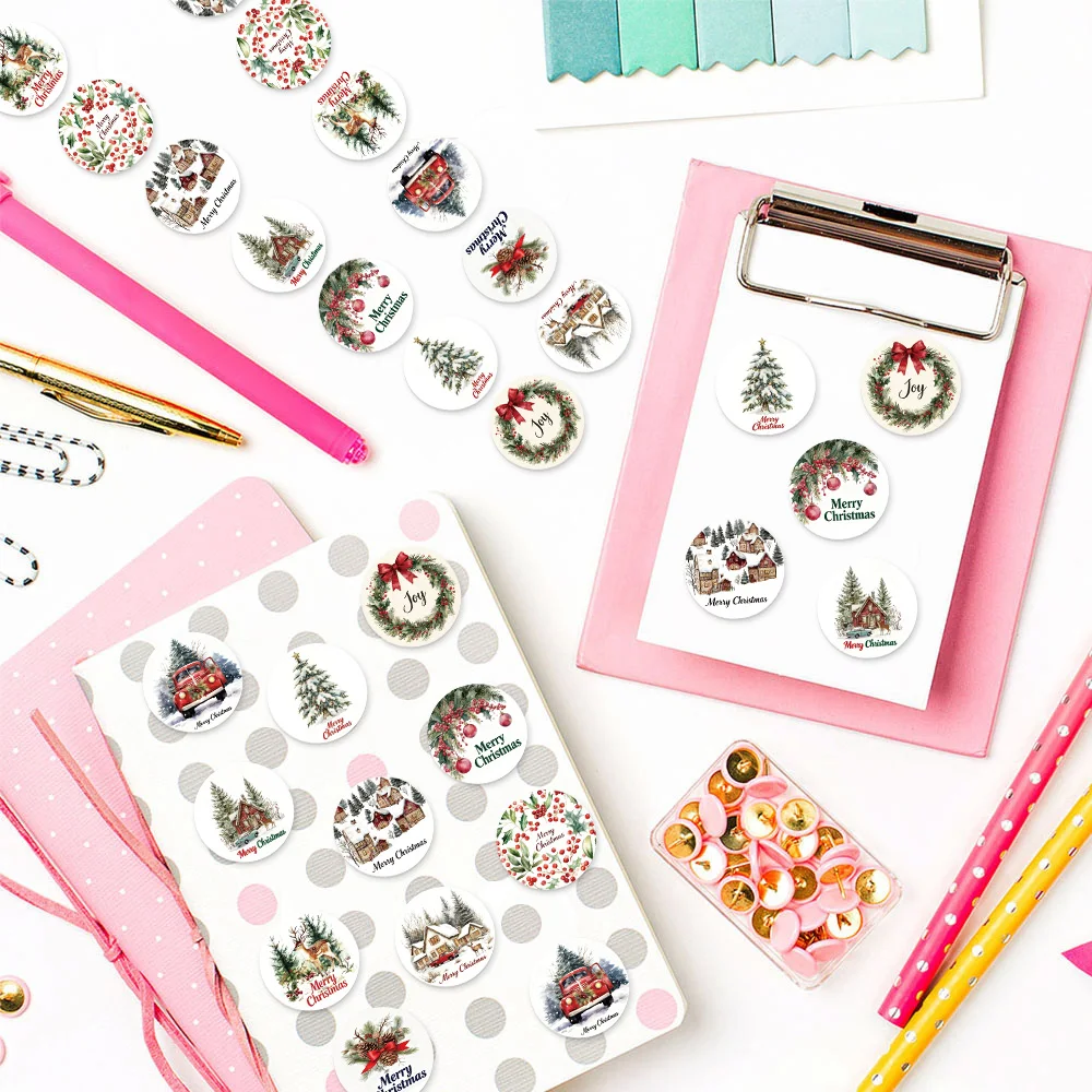 500 قطعة عيد ميلاد سعيد متعة الكتابة على الجدران مجموعة صغيرة ملصقات DIY جراب هاتف الكمبيوتر المحمول كوب ماء ملصقات مكافأة عيد الميلاد