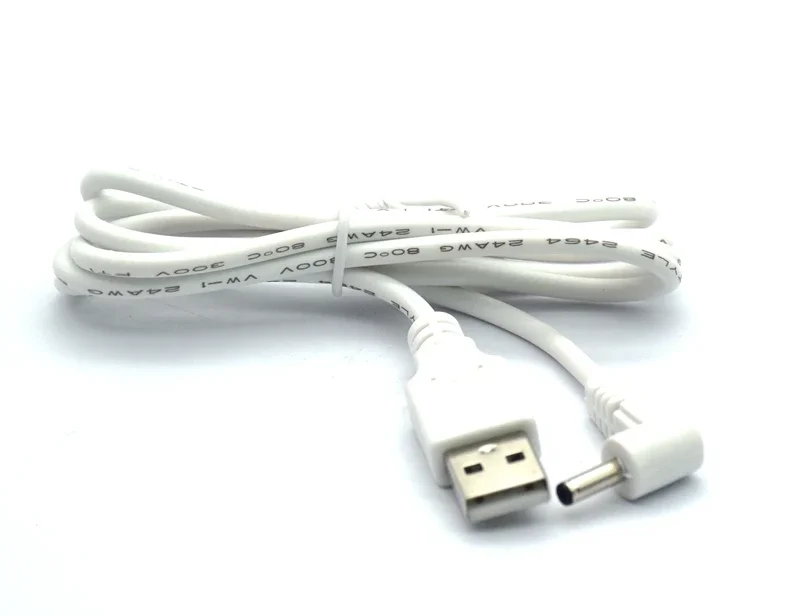 Black & White USB 2.0 A to DC 3.5 mm/1.35 mm 5 Volt DC Barrel Jack Power Cable type M 1m 3 feet 5v 2a