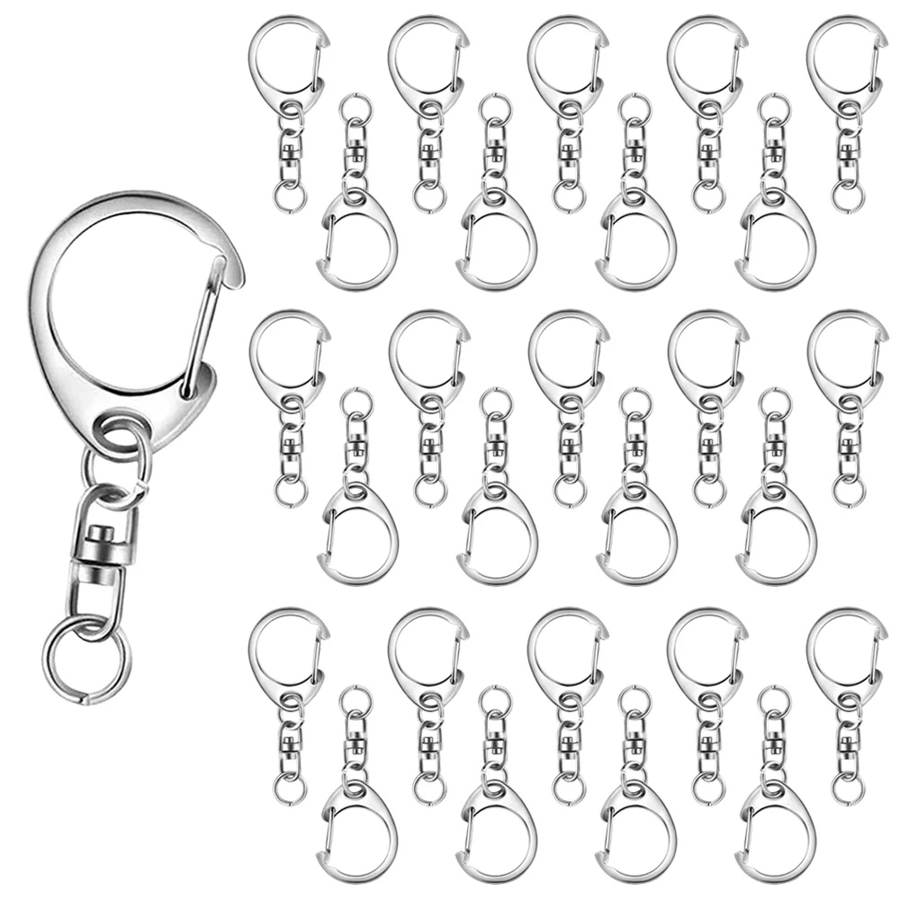 15/25 juegos de llaveros giratorios de aleación con cierre de langosta y anillas metálicas, ideales para manualidades DIY, regalos, llaveros, collares de mascotas, accesorios para bolsos.