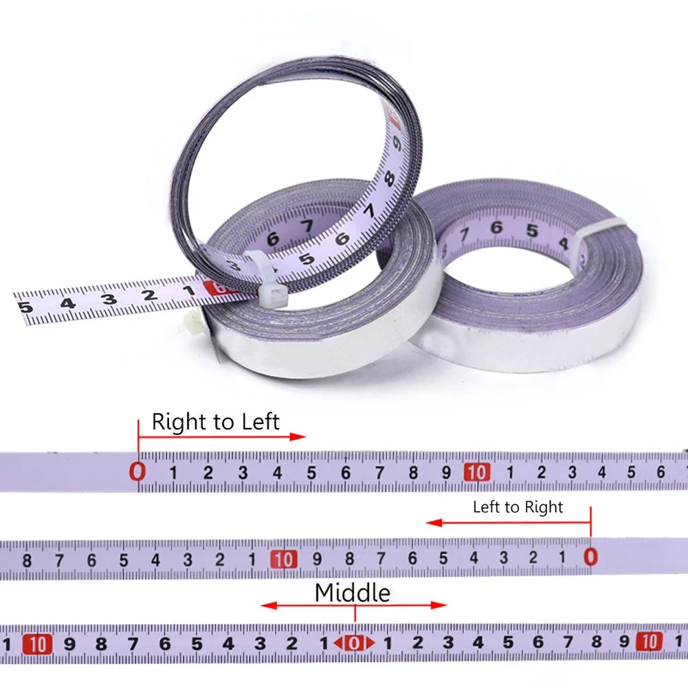 Self-Adhesive Measuring Tape Workbench Ruler 1 2 3 5 Meters Adhesive Backed Tape Measure Metric Scale Rust-Proof Ruler
