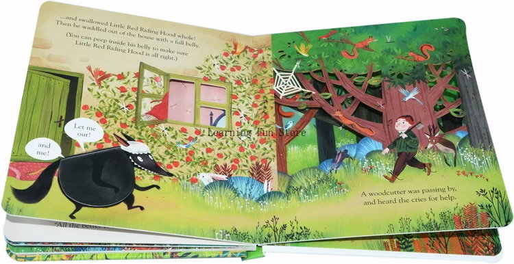 Usborne Peep Inside A Fairy Tale Peep Little Red Riding Hood التعليمية الإنجليزية كتاب صور للأطفال وقت النوم قراءة كتب القصص