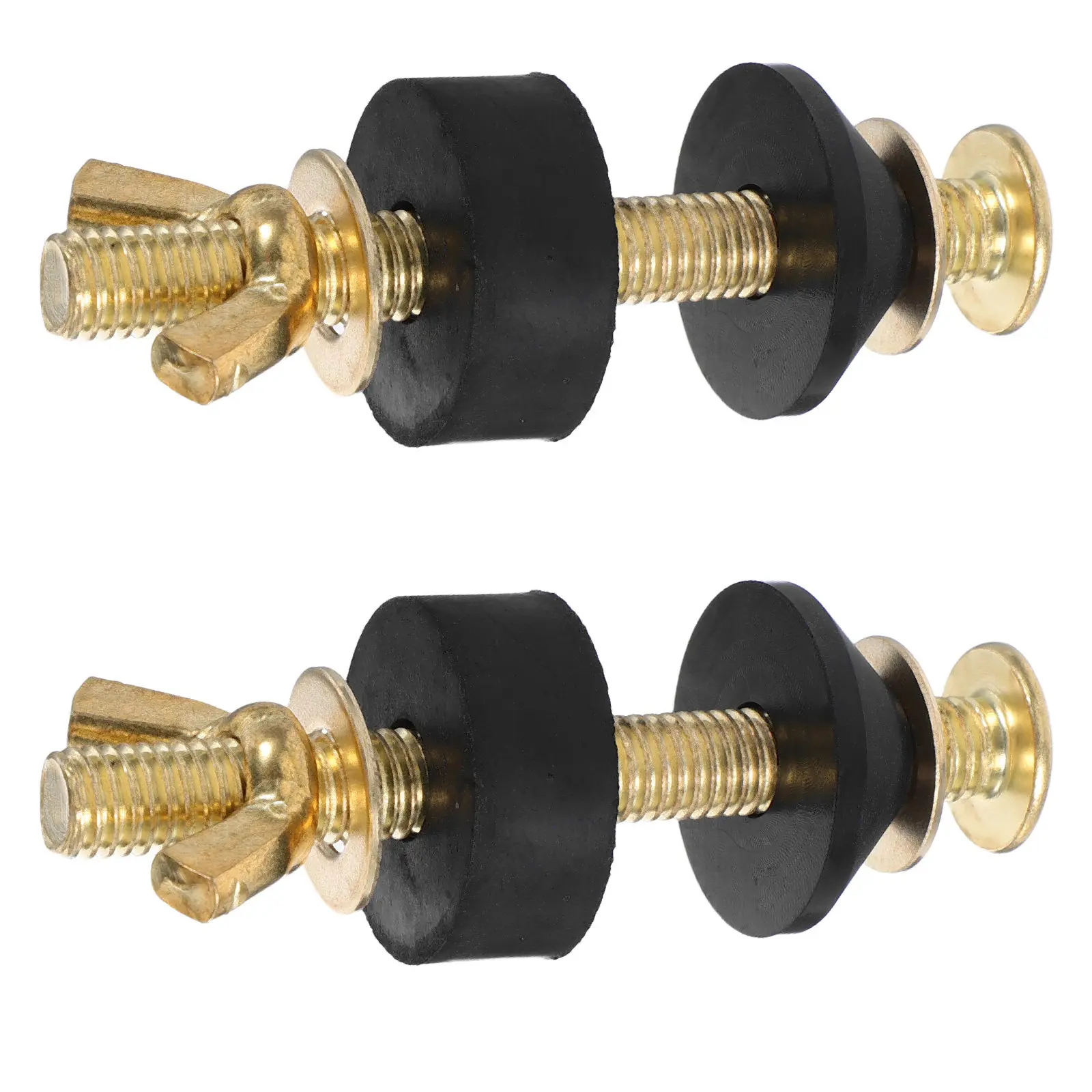 1Pairs Heavy Duty Toilet Tank Bolts Kit Metal Screws Rubber Gaskets for Vintage Two-Piece Toilets Repair Leak Prevention