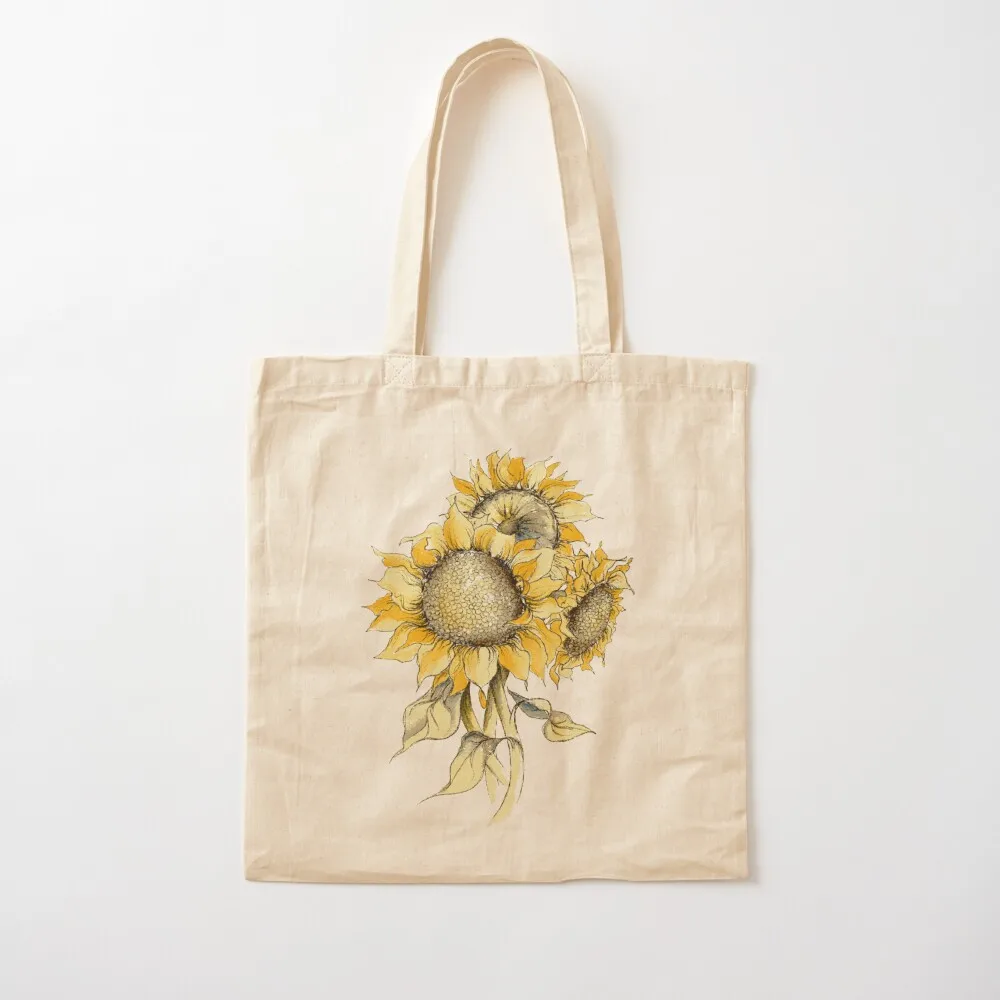 

Yellow Sunflowers Tote Bag reusable shopping bags cute pouch bag shopping bag logo woman shopping Canvas Tote