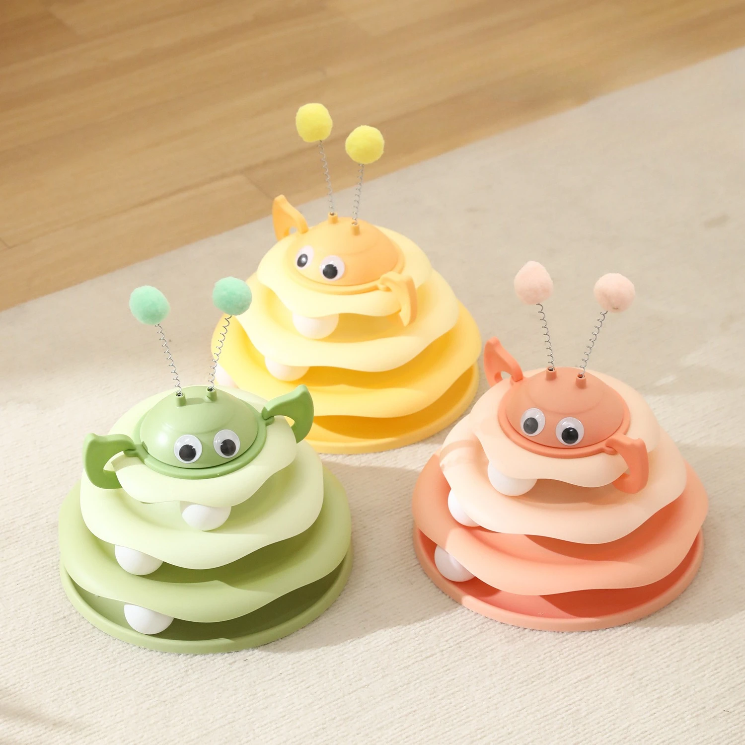 

Игрушка для домашних животных, четырехуровневая копилка, игровая площадка, саморазвлекательная игрушка для домашних кошек, подпружиненная тизер для кошек, четыре цвета на выбор