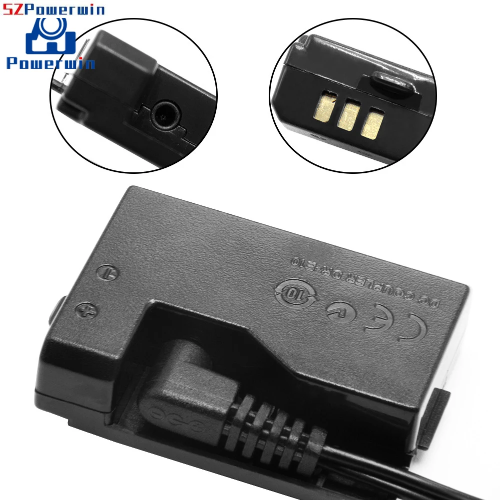 Powerwin ACKE10 ACK E10 ACK-E10 Адаптер для камеры Источник питания переменного тока DR-E10 Фиктивный аккумулятор для EOS T6 T5 T3 1200D 1300D 1500D 3000D X50