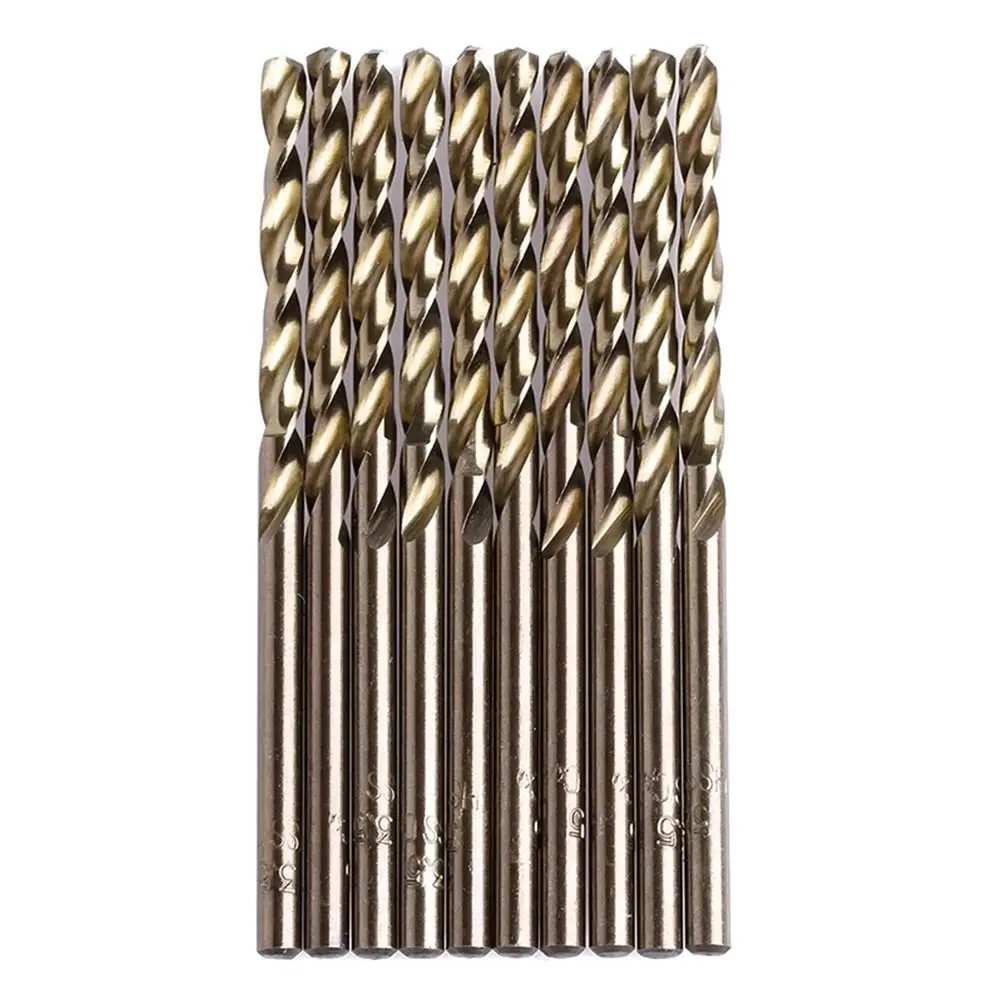 10Pcs High Speed Steel Cobalt Twist Drill 1/1.5/2/2.5/3/3.2/3.5mm M35 Spiral Drill Bit HSS-Co Round Shank Twist Drill Bits