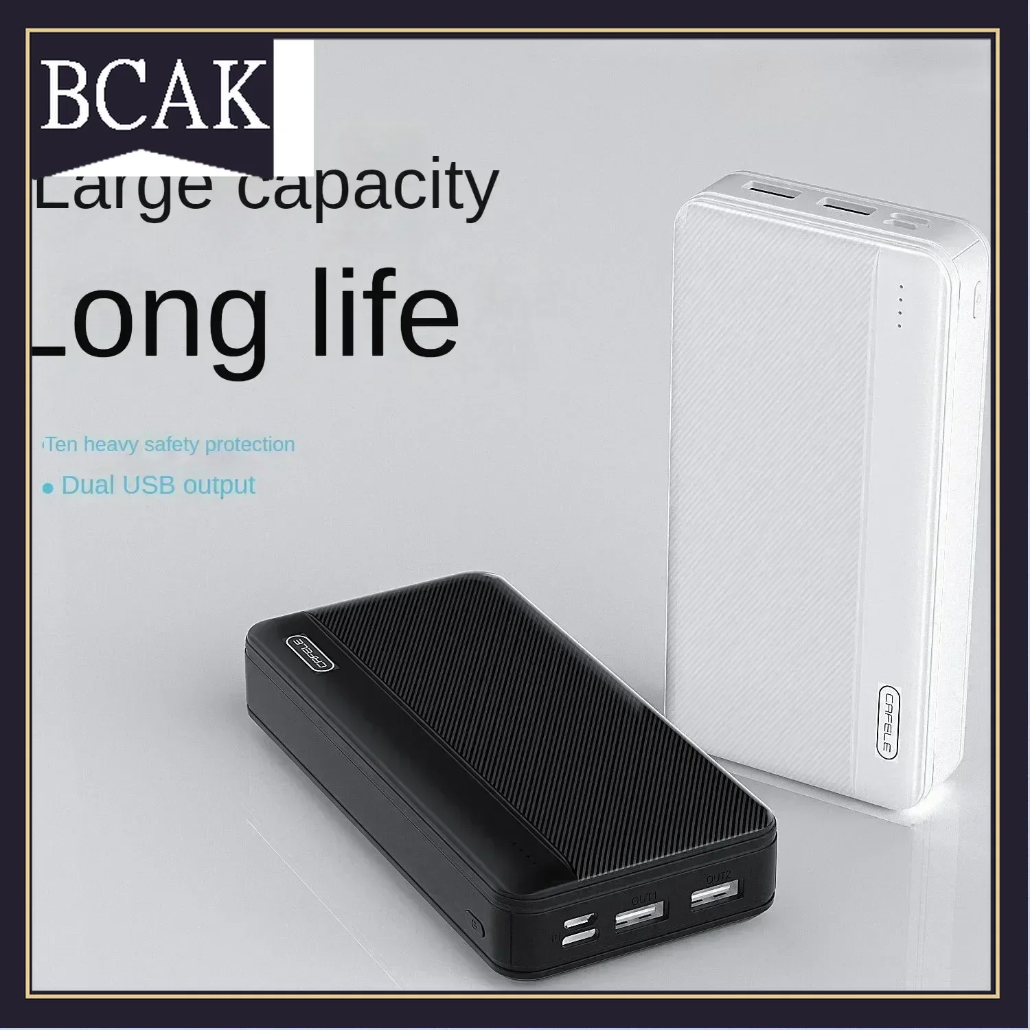 BCAK  Outdoor Large Capacity Power Bank200000mAh20000mah Fast Charging Portable for Android Mobile Phone Universal