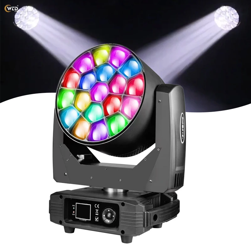 

Светодиодный прожектор AOPU RGBW 19x15W с эффектом стробоскопа и зумом, 4-в-1, для сцены, KTV и ночных клубов