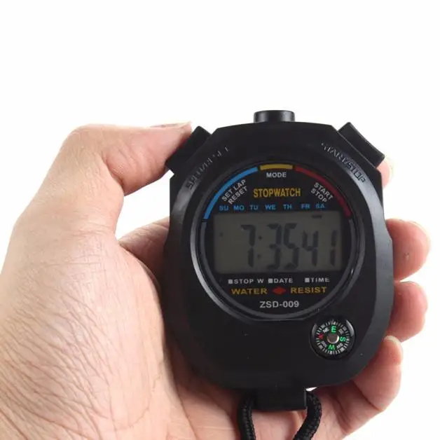 Black Kitchen Timers Multi-Function Digital Sports Timer Waterproof Digital Lcd Stopwatch Chronograph Timer Counter Sports Alarm