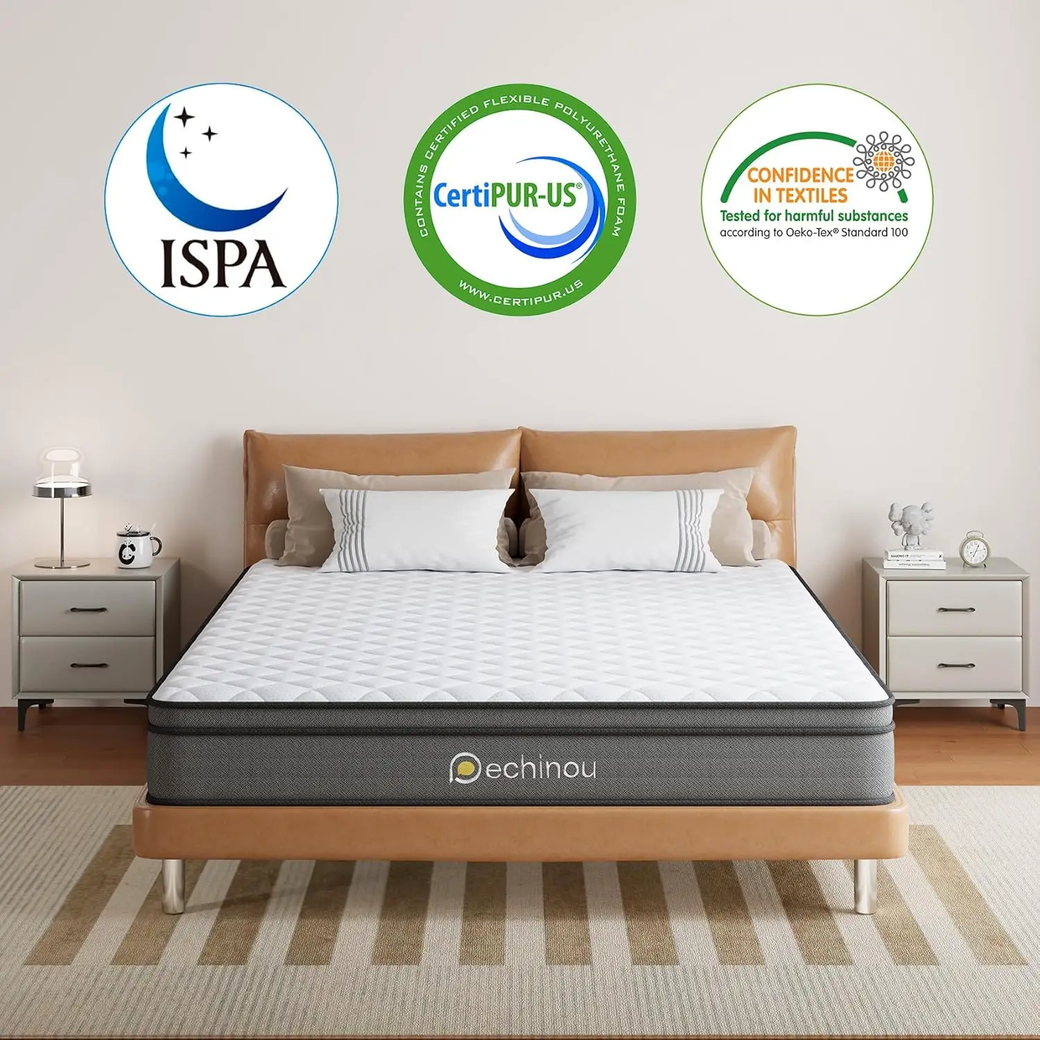 Matelas jumeau 8 pouces, taille jumelle, mémoire de forme et ressort en gel, matelas hybride souple dans une boîte pour instituts de pression, support optimiste moyen