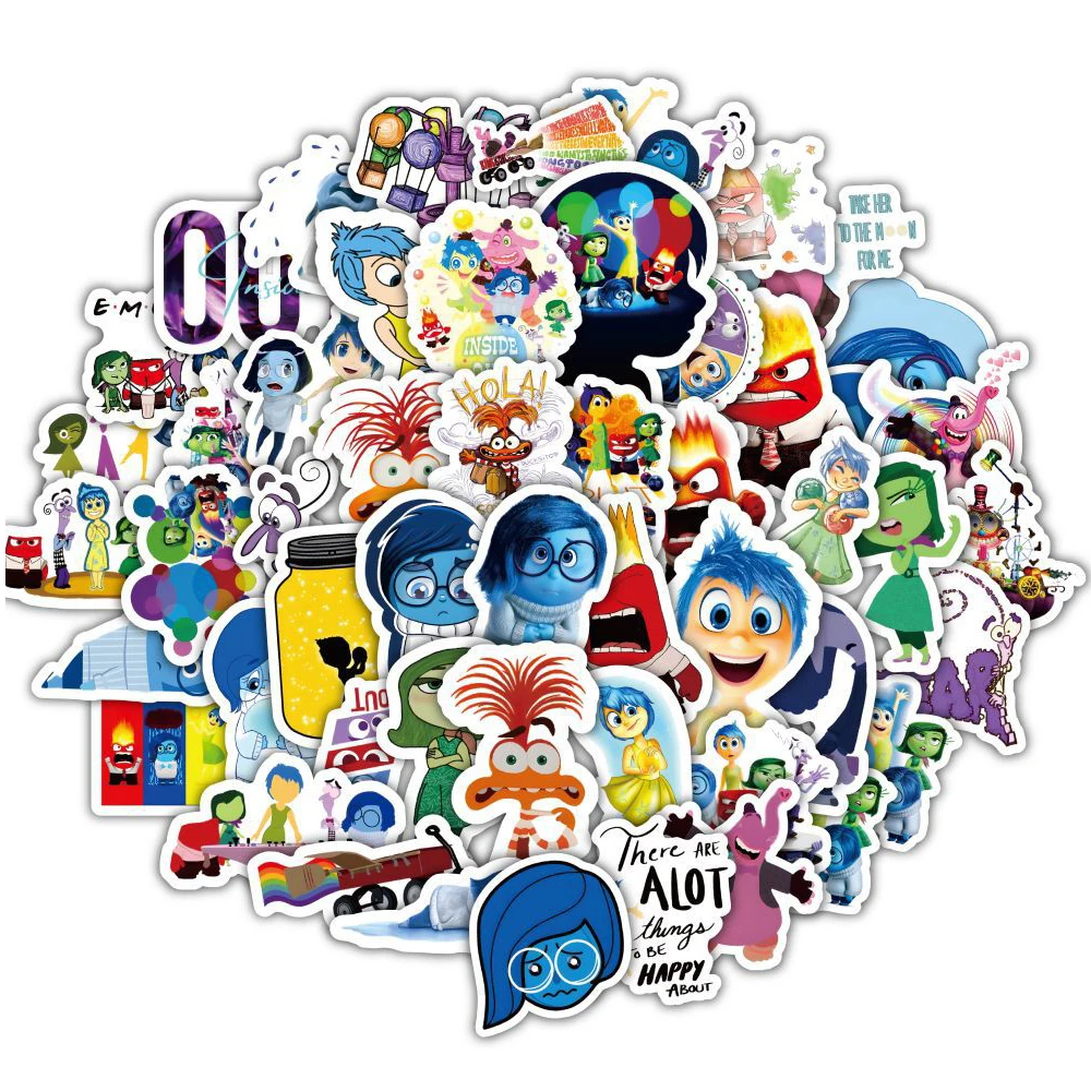 10/30/50/120pcs Disney Anime Inside Out Stickers Cartoon Graffiti Decals Toys Skateboard Laptop Notebook Waterproof Cute Sticker