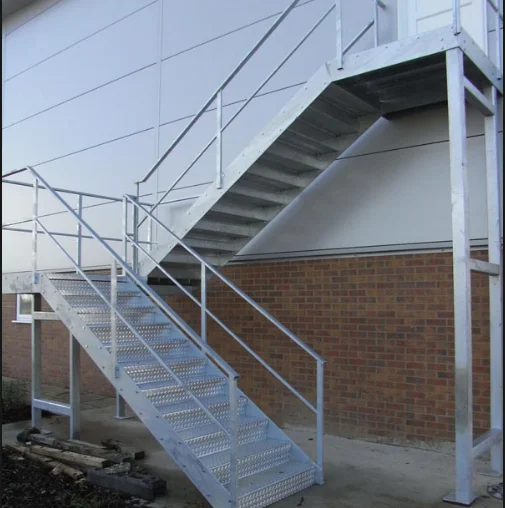 Customization Outdoor Metal Staircase Used Industrial Steel Stair Hot Galvanized Staircase